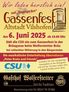 Gassenfest 2025 der CSU Vilshofen Gassenfest 2025 der CSU Vilshofen