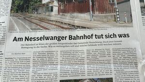 AZ mit Bericht zum Bahnhofsgelände in Nesselwang