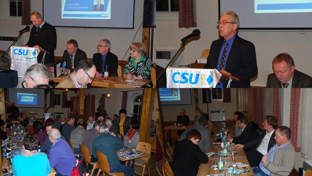 Fotocollage Wahlkampfversammlung Untereschenbach