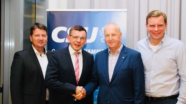 v.l.: MdL Sandro Kirchner, Bgm. Armin Warmuth, CSU-Ortsvorsitzender Detlef Heim und CSU-Fraktionssprecher Martin Wende